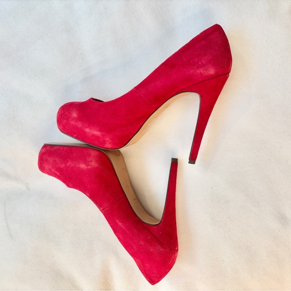 Dolce Vita Red Suede Pumps High Heel Platform size 8.5 - Picture 8 of 12